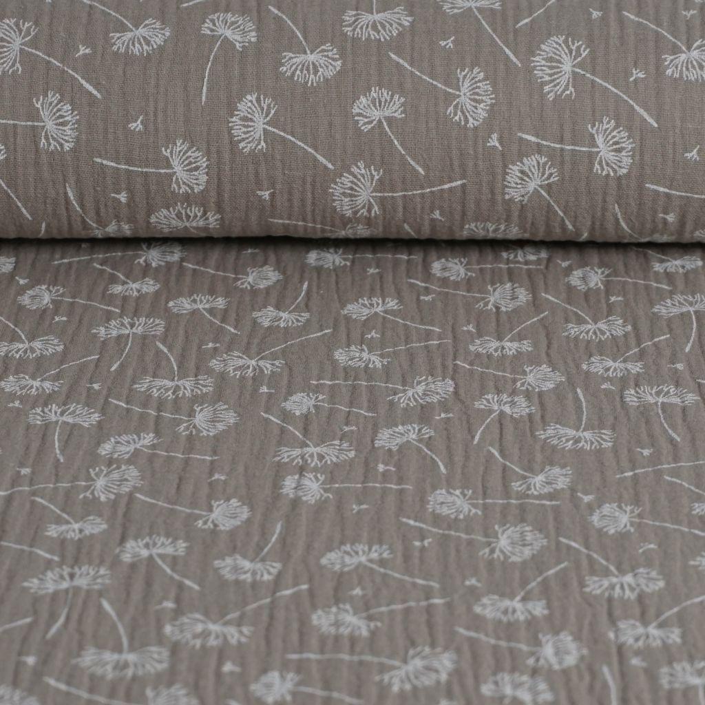Musselin Double Gauze Pusteblumen beige